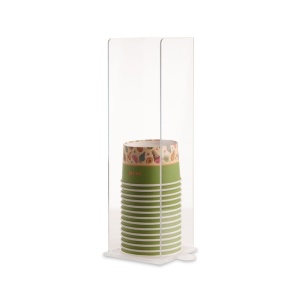 Ice Cream Cup Dispenser, Transparent Plexiglas, 16 x H 40 cm - Img 1