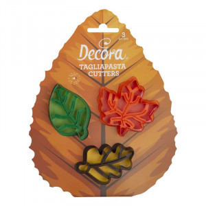 Leaves 3 patterns - Plastic Cutters 4.5 and 7 x 7 x H 2.2 cm, 3 pcs - Img 1