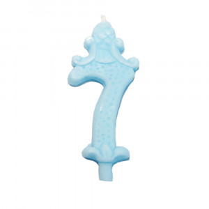 Lumanare Tort H 8.5 cm, Cifra 7, Bleu
