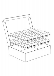 Macaroons / Cookies Box, 29.5 x 38.5 x H 10 cm, Set 20 pcs