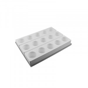 Monoportion Round Ø 6 x H 4,5 cm - комплект от 3 силиконови форми за формиране на 15 продукта - Img 1