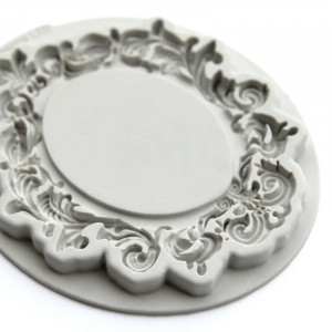Mulaj Silicon Rama Baroc Vintage Rotunda Mare 12.7 x 10.8 cm - Img 3