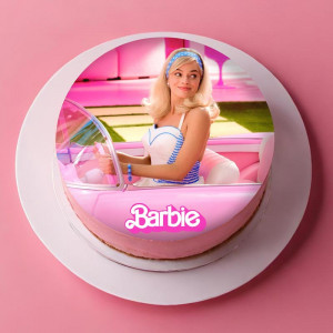 Pasta Zahar imprimata Barbie Model 1, Ø 20 cm - Cofetarul Istet - Img 2