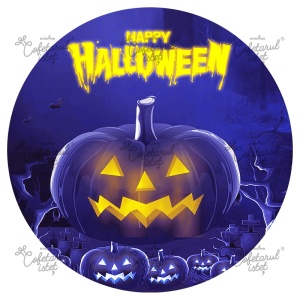 Pasta Zahar imprimata Halloween Model 8, Ø 20 cm - Cofetarul Istet