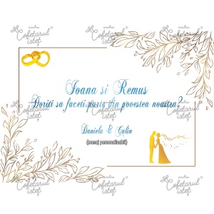 Pasta Zahar imprimata Personalizat Model 3 Nunta/Cununie, A4 - Cofetarul Istet - Img 2