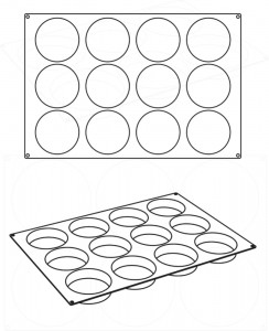 Pavoflex форма 60x40cm Ø12xH3cm дискове, 12 кухини, 110 ml - Img 4