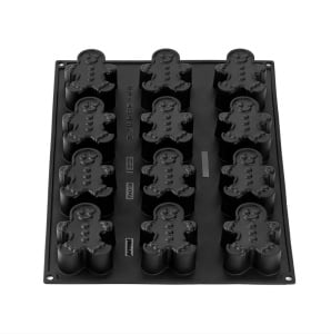Pavoflex mould, 30 x 40 cm, Gingerman, 12 cavities, 8.5 x 6.9 x H 3.5 cm, 120 ml - Img 2