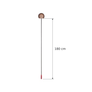 Perie Rotunda Vatra Cuptor Pizza, Ø 19 cm cu Fire Alama, Maner Otel Inox 180 cm Rosu