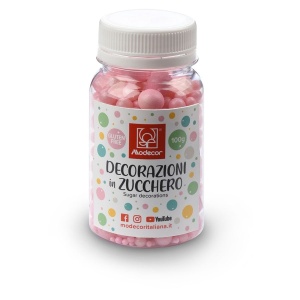 Pink Sugar Pearls, Various Sizes, 100 g