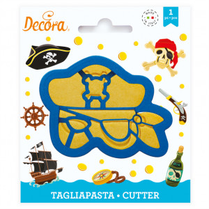 Pirat farsangi maszk - Decupator műanyag Ø 10 x H 2,2 cm - Img 2