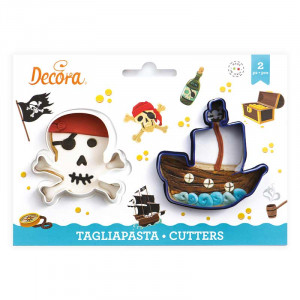 Pirati - Decupatoare Plastic Ø 6.5 si 7.5 x H 2.2 cm, 2 Buc