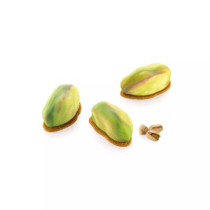 Pistachios 3 D 6.2 x 3.5 x H 2.5 cm - Silicone mould Single-portion, 12 cavities x 30 ml + cutter