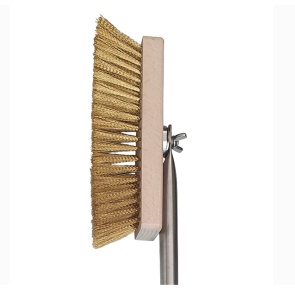 Pizza Oven Brush with Brass Brushes, 18 cm, Aluminium Handle 120 cm - Img 2