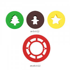 Plastic Christmas Mix &amp; Match Plastic Cutters, Ø 3 and 6 x H 2.2 cm, 4 pieces - Img 3