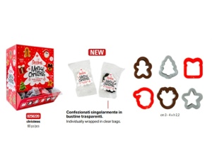 Plastic Christmas Plastic Cutters 6 Models 3 - 4 x H 2.2 cm, 60 pcs - Img 2