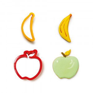 Plastic Fruit Cutters - Banana and Apple - R 7.5 and 8.5 x H 2.2 cm, 2 pieces - Img 3