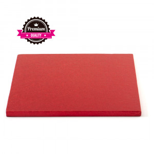 Platou Tort Patrat Rosu, 40 x 40 x H 1.2 cm - Img 1
