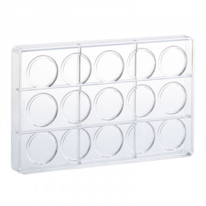 Polycarbonate mould 24 Chocolate Pralines Model Deco Cerc Cerc Ø 4 x H 0.4 cm, 27.5x17.5 cm, 5.5 gr - Img 2