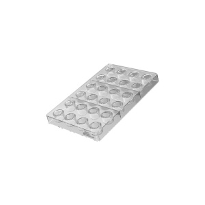 Polycarbonate mould 24 Pralines Cylinder, Ø 2.2 x H 2.2 cm, 17.5 x 27.5 cm (CH046), 8 ml - Img 2