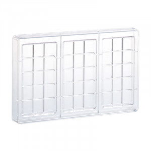 Polycarbonate mould 3 Chocolate Bars Chocolate Slot 100 gr, 27.5x17.5 cm - Img 2