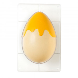Polycarbonate mould Chocolate Egg Gulp, 1 Cavity, 20.5 x 13.5 x H 7.5 cm, Set 2 Pieces - Img 2