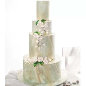 Printed Sugar Paste, Wedding Marble Marble Pattern Pearl, 60x41 cm, Set of 4 pcs - Img 2