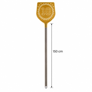 Professzionális négyzet alakú perforált pizzalapát 10 Gold modell, eloxált alumínium 36x36 cm, nyél 150 cm