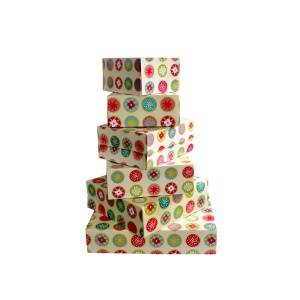 Rectangular Desert Box, Cardboard Kaleidoscope Design 13.5 x 16.7 x H 9 cm - Img 4