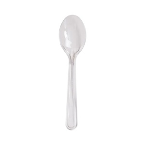 Reusable Transparent PS Ice Cream Spoon, 10 cm, Set 50 pcs