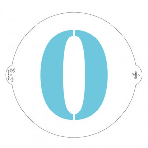 Sablon Plastic Rotund Decor Cifra 0, Ø 25 cm