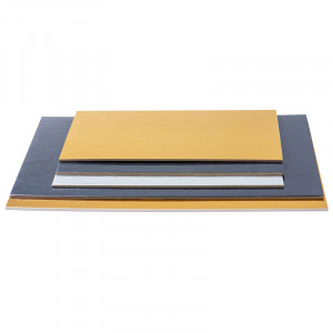 *Set 100 Platouri Tort Dreptunghi 2 Fete, Auriu/Argintiu, 45x35xH0.1cm - Img 2