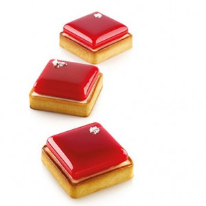 Set Tarte 8 x 8 cm, 6 Rame Microforate + Forma Silicon 6 cavitati - Img 3