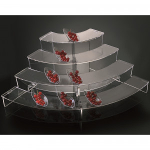 Sideboard Model 4 Curved Steps, Transparent Plexiglas, 65 x 35.5 x H 22.5 cm - Img 2