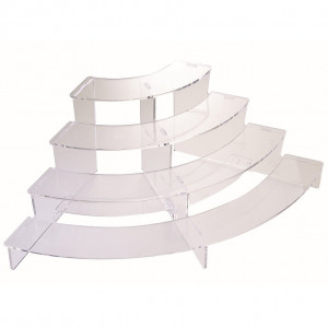 Sideboard Model 4 Curved Steps, Transparent Plexiglas, 65 x 35.5 x H 22.5 cm - Img 1
