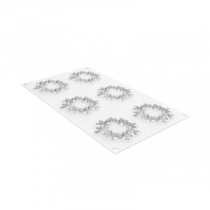 Silicon Decor Top/Insertion mould Flora Ø 7.5 x H 0.75 cm, 6 cavities, 19 ml - Img 3