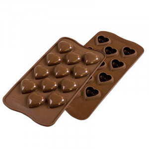 Silicon Praline mould Silikomart 3D Heart 3.1 x 3 x H 1.5 cm, 8 ml, 12 cavities (SCG48)