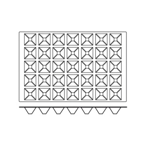 Silicon Pyramid Single Portion Pyramid 6.5 x 6.5 x H 3.5 cm, 35 cavities, 61 ml, (SQ010) - Img 3