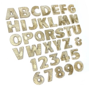 Silicone Alphabet + Numbers with Glitter H 2.3 cm, Set 2 pcs - Img 3