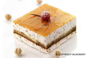 Silicone cake mould 10 x 10 x H 5 cm, vol. 495 ml - Img 2