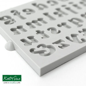 Silicone mould Alphabet + Cookie Style Alphabet + Numbers H 1.2 cm, Set of 3 pieces - Img 2