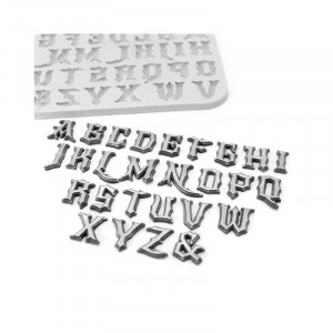 Silicone mould Alphabet Gothic style - Large letters, H 2 cm - Img 1