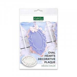 Silicone Mould Oval Frame with Hearts, 10.7 x 6.6 cm - Img 3