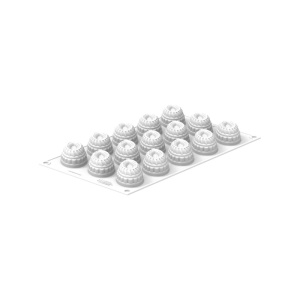 Silicone mould Pleincoeur Oval 5.3 x 3.6 x H 2.5 cm, 15 cavities x 28 ml - Img 2