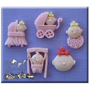 Silicone moulding Baptism Baby Girl, 5 Subjects - Img 2
