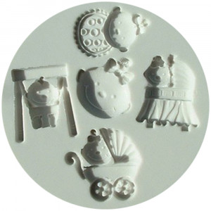 Silicone moulding Baptism Baby Girl, 5 Subjects - Img 1
