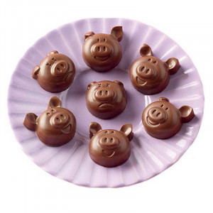 Silicone Praline mould Silikomart Praline Porcupines 3.1 x 2.9 x H 1.5 cm, 6 ml, 15 cavities (SCG35) - Img 2