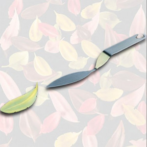 Spatula Inox Decor Ciocolata - Pene / Fulgi, 10x2.4 cm - Img 1