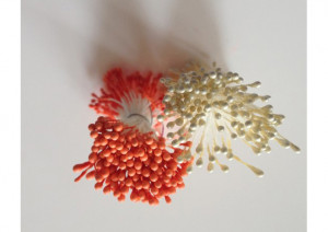 Stamine Mici 2 Capete, Crem Perlat si Portocaliu Opac, 288 Buc