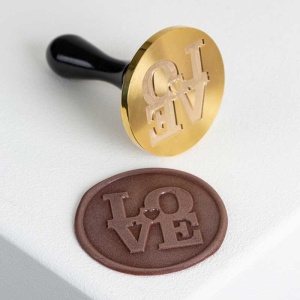 Stampila pentru Sigiliu Decoruri Ciocolata Model Love Ø 6 cm