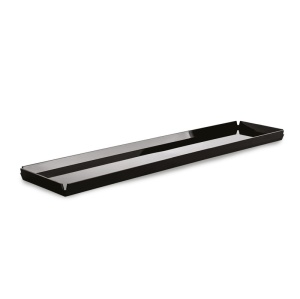 Straight Edged Tray, Black Plexiglas, 59 x 14 cm